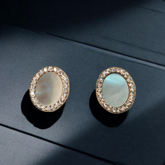 Oval Mother of Pearl Earrings