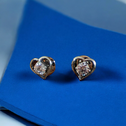 Radiant Heart Stud Earrings