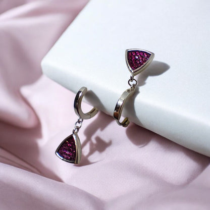 Pink Gem Drop Earrings