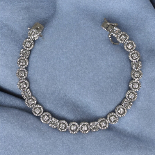 Radiant Squares 925 Silver Bracelet