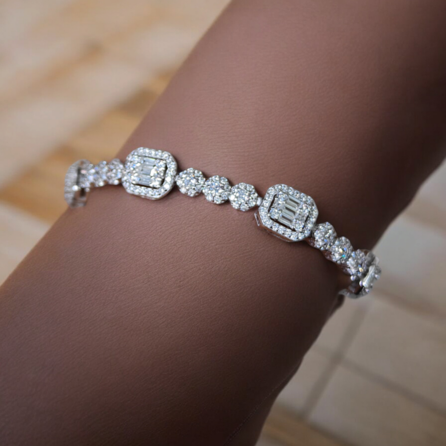 Square-Cut Diamond Design Bracelet