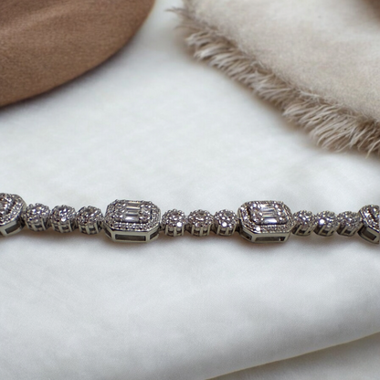 Square-Cut Diamond Design Bracelet