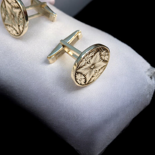 Vintage-Inspired Etched Cufflinks