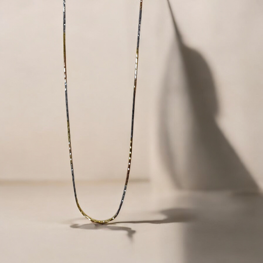 Sleek Two-Toned Snake Chain