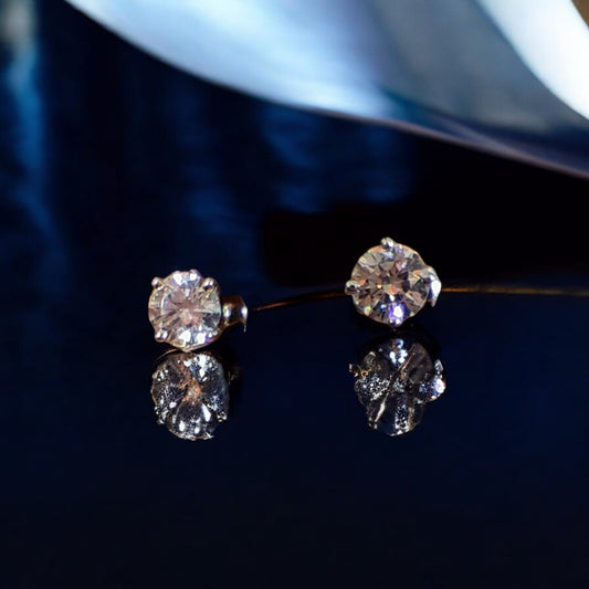 Classic Solitaire Crystal Stud Earrings